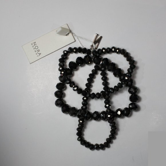Brand New Designer "NORA NORWAY" Silver Triple Strand Crystal Bracelet - Picture 1 of 3